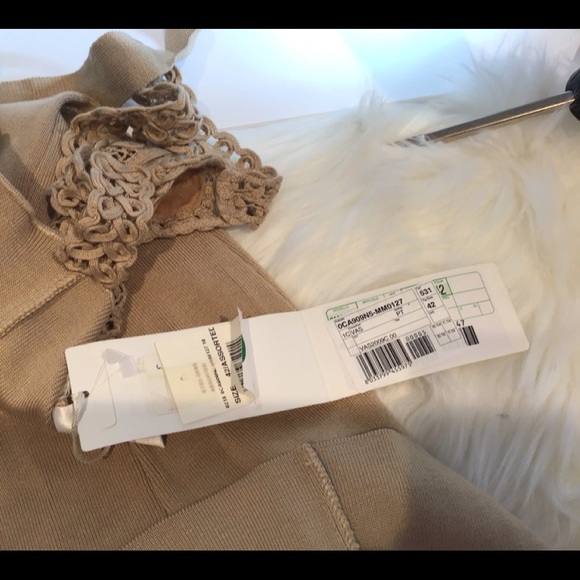 VALENTINO NUDE BOHO CROCHET DETAIL DRESS NWT SZ 6 - Picture 11 of 14